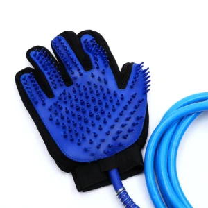 2-In-1 Dog Cat Massage Shower Sprayer Hair Remover Brush Glove Pet Grooming Gloves