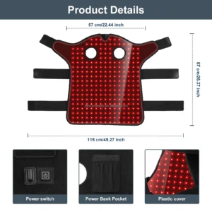 Rechargeable Pet Horse Therapy Products Red Light Therapy Wrap Belt 660nm Red and 850nm Near Infrared Red Light