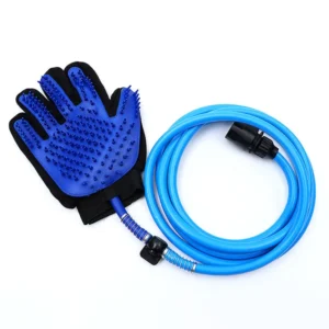 2-In-1 Dog Cat Massage Shower Sprayer Hair Remover Brush Glove Pet Grooming Gloves