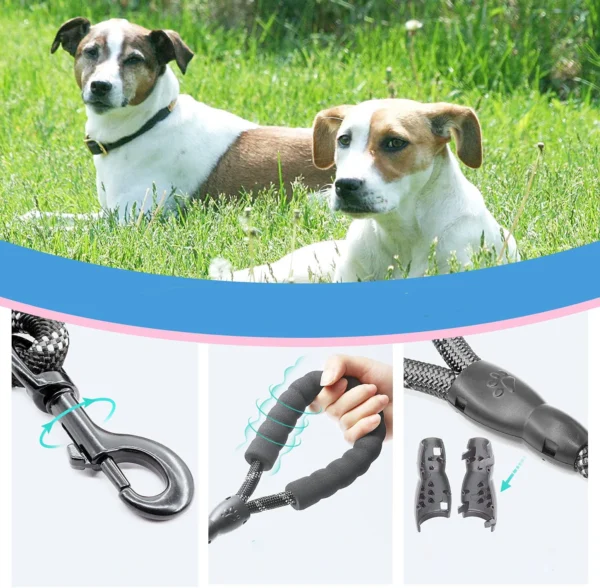 Pet Supplies Drop Shipping 4ft/5ft/6ft/7ft Dog Rope Leash Scarf Christmas Solid 5ft Nylon Dog Leash with Poop Bag Holder CN;ZHE - Imagen 3